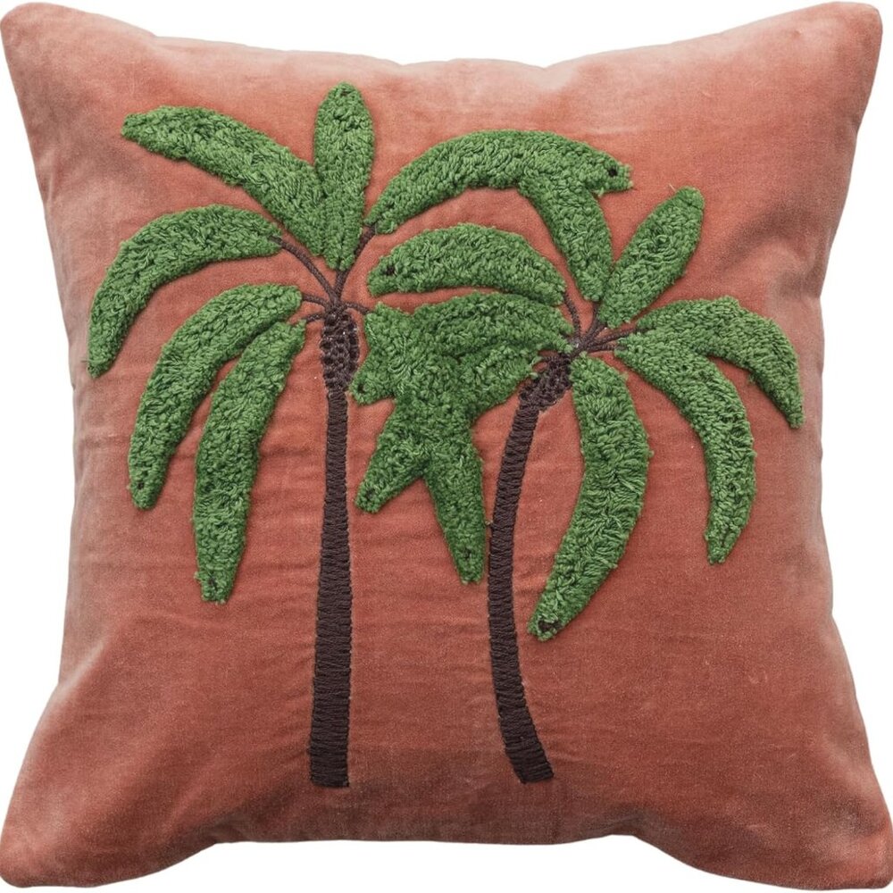 Multicolor Tropical Velvet Pillow, 18” L x 18” W, Perfect for Bohemian Style